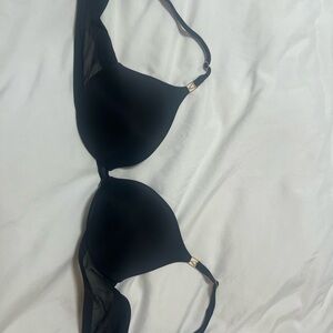 Victoria's Secret Black Smooth T-Shirt Bra with Gold Accents